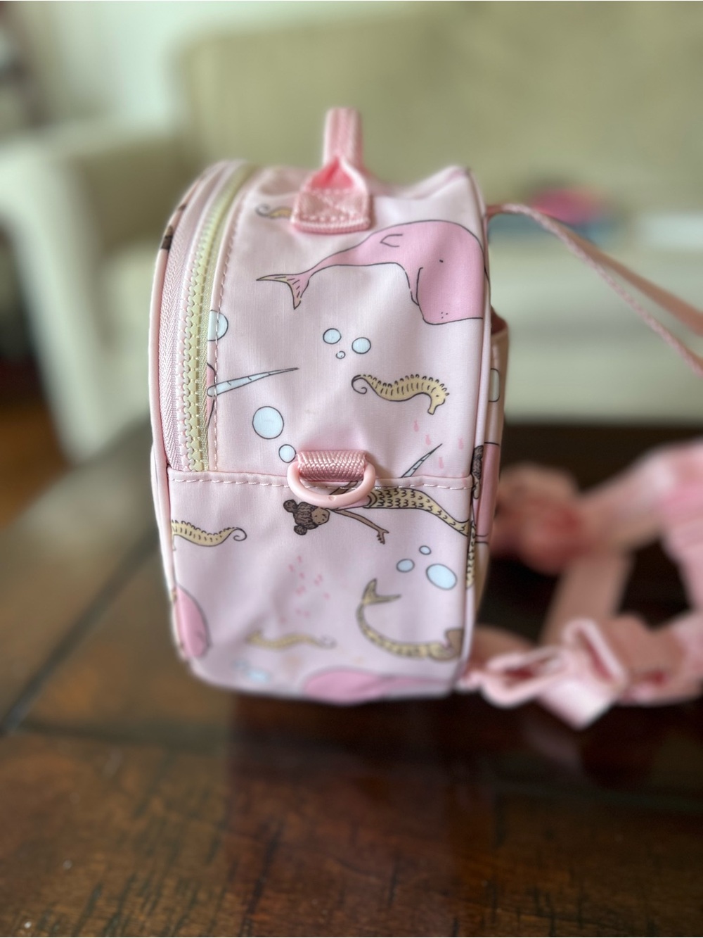 12 Little x Sarah Jane Narwhal Mermaid Mini Backpack Toddler Pink Preschool Bag - Picture 5 of 8